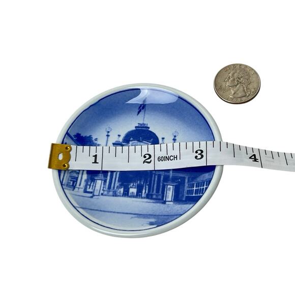 Royal Copenhagen Mini Plate Tivoli Porcelain Blue Display Wall Art 3.25 Inch - Picture 14 of 16